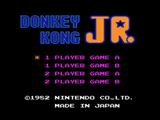 Donkey Kong Jr. (A&S NES Hack) Title Screen